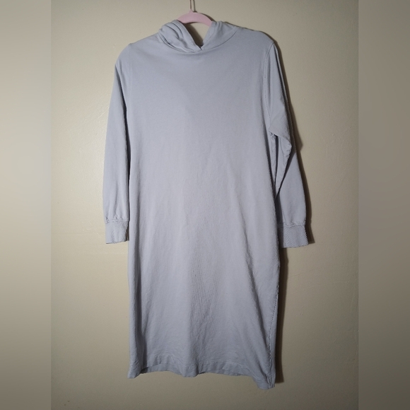 Zara Light Gray Long Sleeve Hoodie Dress. Size Medium. 100% Cotton - Picture 1 of 5